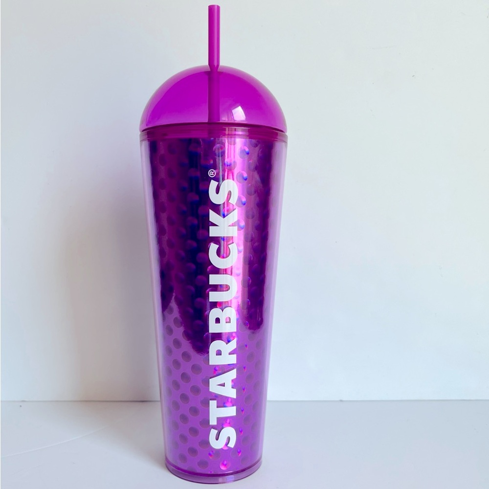 Starbucks Summer 2024 Purple Holographic Dots Dome Lid Venti Cold Cup Tumbler